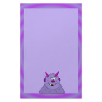 Lila niedliches Monster scherzt Briefpapier-Papier