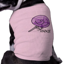 Lila u. schwarzer gewundener Lutscher-Trick oder L Hund Tshirts