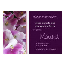 Lila violettes Save the Date Wedding Karte Einladung