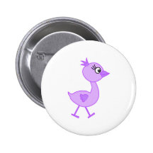 Lila Vogel, ein niedlicher Vogel, der einen Spazie Button