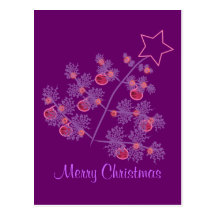 Lila Weihnachten Postkarte