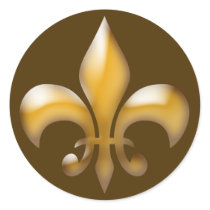 Lilien-Aufkleber in Brown und im Gold