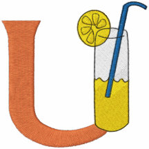 Limonade-Monogramm gesticktes Hemd des Buchstabe-U