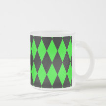 Limoner grüner und schwarzer Diamant-Harlekin-Neon Teehaferl