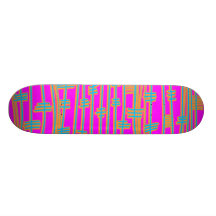 Linien abstrakt - Retro Individuelles Skateboard