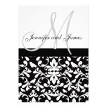 L'invitation de mariage damassé d'oiseau appelle l