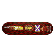 Lion, chardon, drapeau et joueur de pipeau écossai skateboards cutomisables