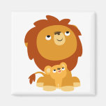 Lion de papa de bande dessinée mignonne et aimant  magnets