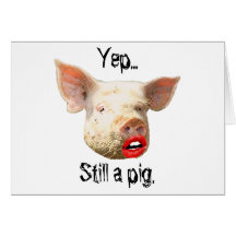 Lippenstift auf einem Schwein Grußkarte