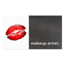 Lipstick Kiss Chalkboard Icon - makeup artist red cartes de visite
