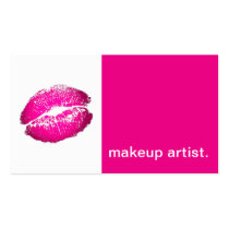 Lipstick Kiss Modern Icon - makeup artist fuschia cartes de visite