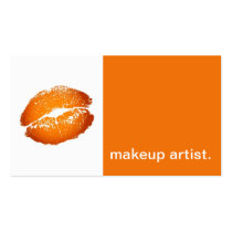 Lipstick Kiss Modern Icon - makeup artist orange cartes de visite