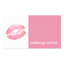 Lipstick Kiss Modern Icon - makeup artist pink cartes de visite