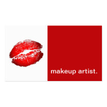 Lipstick Kiss Modern Icon - makeup artist red cartes de visite