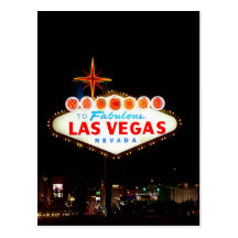 Lit de signe de Vegas Carte Postale