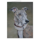 Lizzy Brindle Windhund-Hundekunst-Gruß-Karte