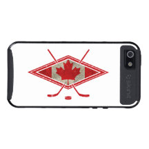 Logo canadien de drapeau d'hockey coques iPhone 5