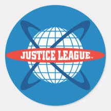 Logo de globe de ligue de justice adhésifs ronds