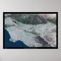 Los Angeles-Becken Kalifornien, Satellitenplakat p