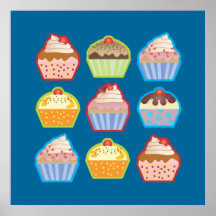 Lotsa Kuchen-Blau-Plakat