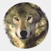 Loup gris autocollants