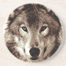 Loup gris dessous de verres