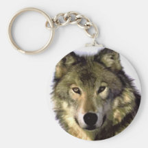 Loup gris porte-clé