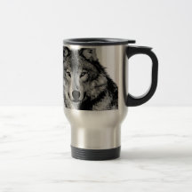 Loup noir et blanc mugs