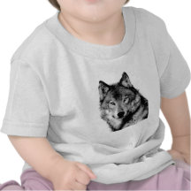 Loup noir et blanc t-shirt