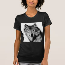 Loup noir et blanc t-shirts