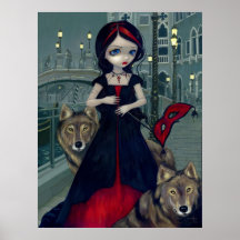 Loups de copie gothique d'art de loup de Venise Affiches