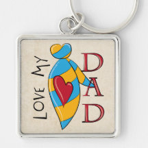 Love My Dad  Keychain