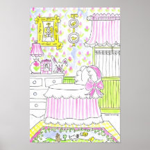 Lovie et Dodge "rose de crèche " Affiches
