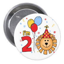 Löwe-Gesichts-2. Geburtstag Buttons