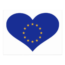 L'UE de l'Europe marquent le coeur Carte Postale