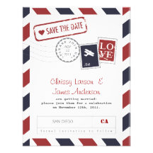 Luftpost-Karte Save the Date Einladungen
