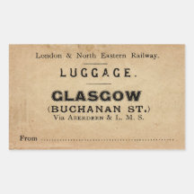 Luggage Glasgow Rechtecksticker