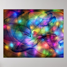lumières rougeoyantes d'arc-en-ciel poster