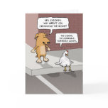Lustige Geburtstagskarte: Hund und Huhn