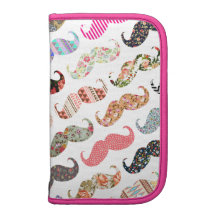 Lustige Girly bunte Muster-Schnurrbärte Planer