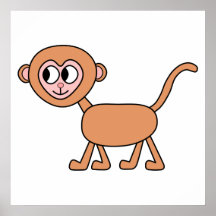 Lustiger Cartoon eines Affen Posterdrucke
