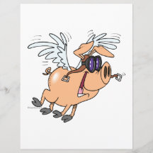 lustiger Fliegenschwein-Flyer-Cartoon