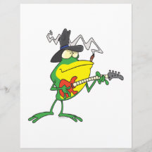 lustiger Frosch, der Bass-Gitarre Froggy-Cartoon s Individuelle Flyer