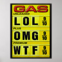 Lustiges Gaspreiszeichen Posterdrucke