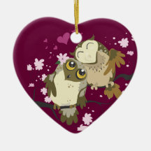Luv Birds~owl Verzierungen Ornamente
