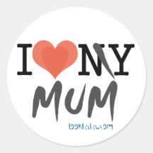 Luv I mein runder Aufkleber der Mama