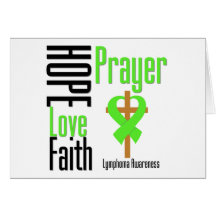 Lymphom-Hoffnungs-Liebe-Glauben-Gebets-Kreuz Karte