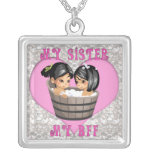 Ma soeur mon coeur de BFF sur le collier de diaman