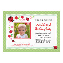 Madame Bug Birthday Photo Invitation