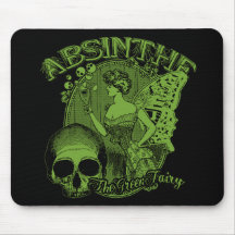 Madame féerique verte d'absinthe tapis de souris